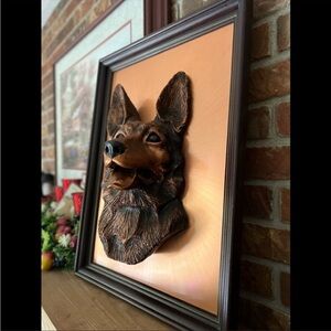 Rare Vintage John Louw Copper German Shepherd 3D Sculpture